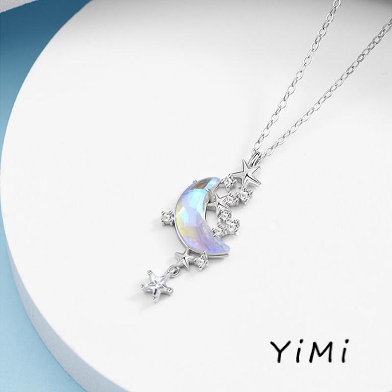 vòng cổ Mặt Hình Ngôi Sao Và Mặt Trăng Đính Đá Thời Trang Cho Nữ