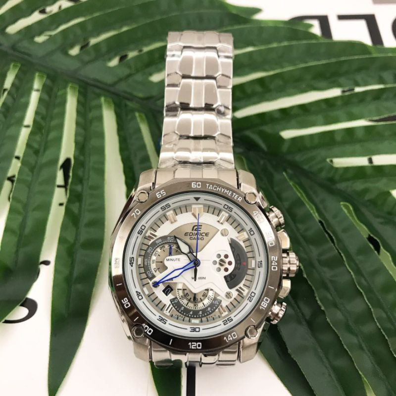 Đồng Hồ Nam Casio Bằng Thép Không Gỉ Chống Thấm Nước 100m VK Quartz EF550 Bản Ghi Âm Red Bull