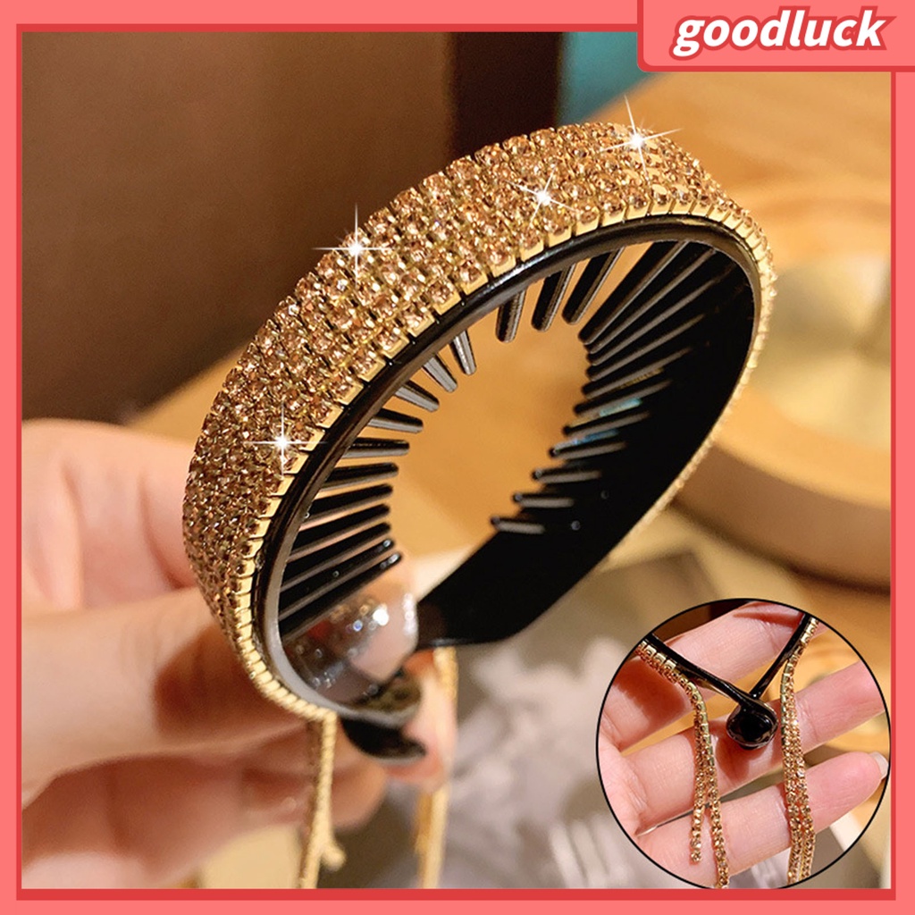 [Hàng mới về] Dụng cụ làm tóc tạo kiểu đính đá tua rua tinh tế cho nữ
