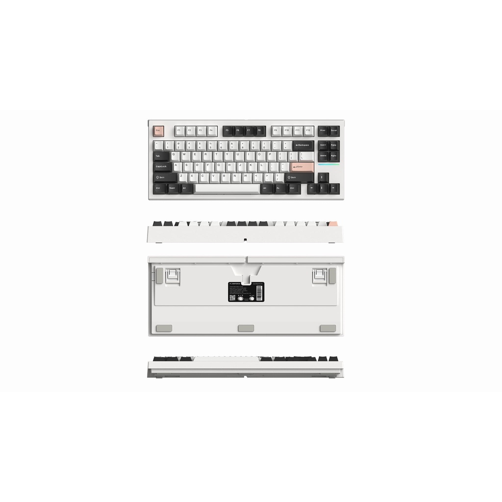 Bàn phím cơ FL-Esports FL750 CPM White Olivia/ Metal Heart I Gasket Mount I 3 Mode - Hàng chính hãng