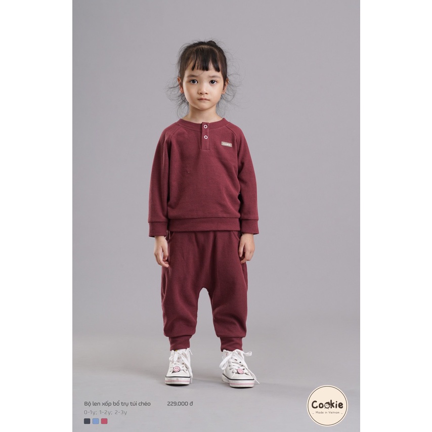 Bộ len xốp cổ tròn, cổ trụ cookie dành cho bé trai bé mềm mịn ấm áp