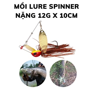 Mồi cá giả Spinner bait có 2 thìa nặng12g x10cm - mồi chìm câu lure cá lóc bông đồng hồ dịch vụ siêu nhạy