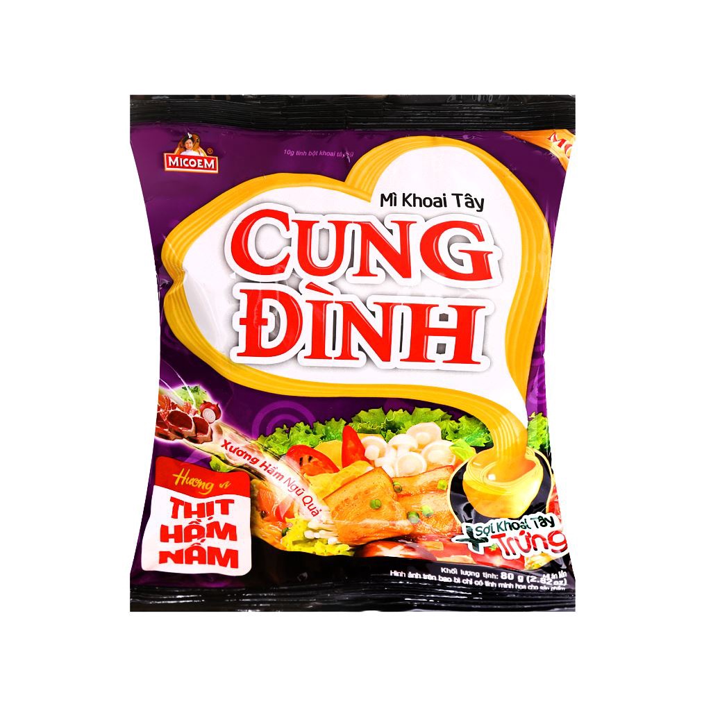 Thùng 30 gói mì khoai tây Cung Đình 80g