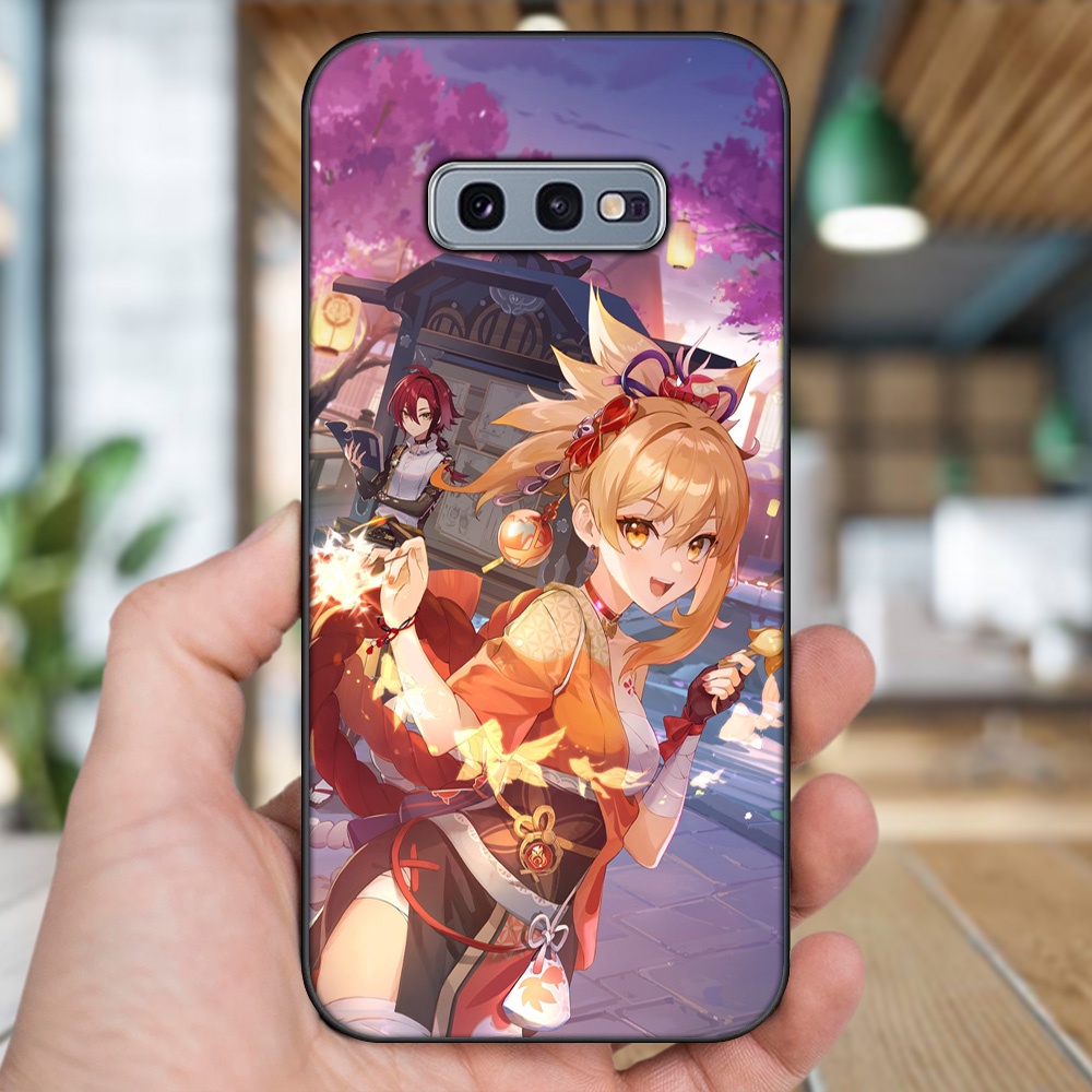 Ốp lưng Samsung S10e viền đen in hình Yoimiya Genshin Impact