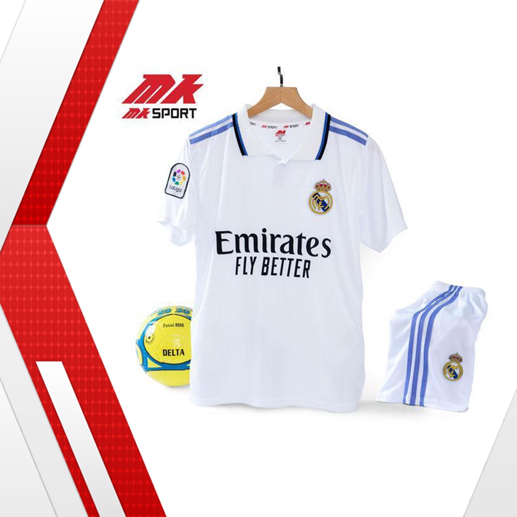 Quần áo đá banh, đá bóng CLB Real Madrid sân nhà, sân khách 2022 , vải thun lạnh siêu mát