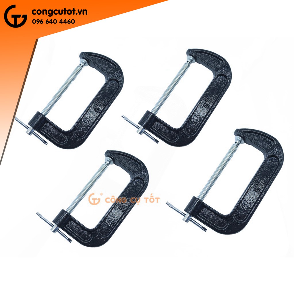 Bộ 4 cảo chữ C bằng gang màu đen 5 inch