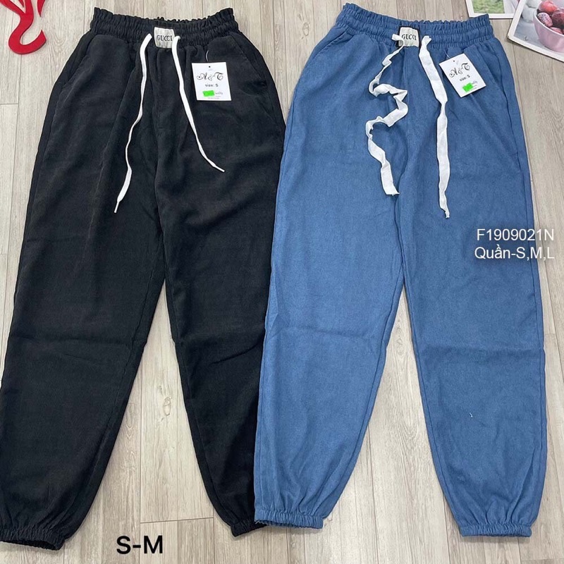 Quần dài bag gy lưng thun tem trắng bo ống TT2009