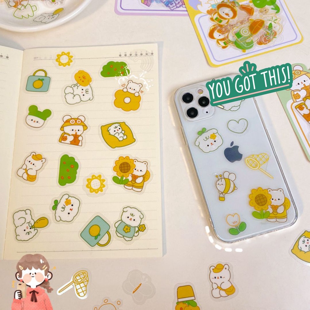 Set 40 và 30 hình dán sticker chống thấm nước dán trang trí đáng yêu