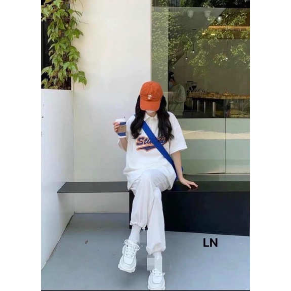 Sét áo polo Stiwout + quần kaki trắng TH6