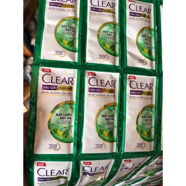 50 Gói Dầu Gội Clear Tinh Dầu & Bạc Hà , Thảo Dược.