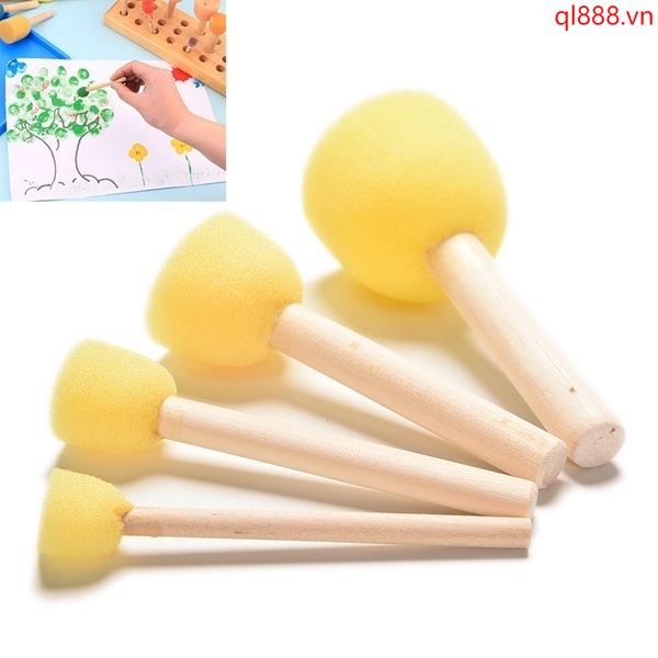 Set 4 Cây Cọ Mút Bọt Biển Vẽ Tranh Cho Bé