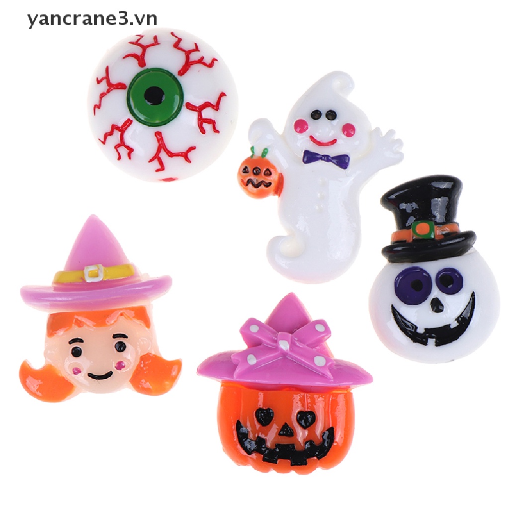 Bộ 10 Quả Bí Ngô Ma Quỷ Bí Ngô Halloween Bằng Nhựa resin DIY yancrane3.vn