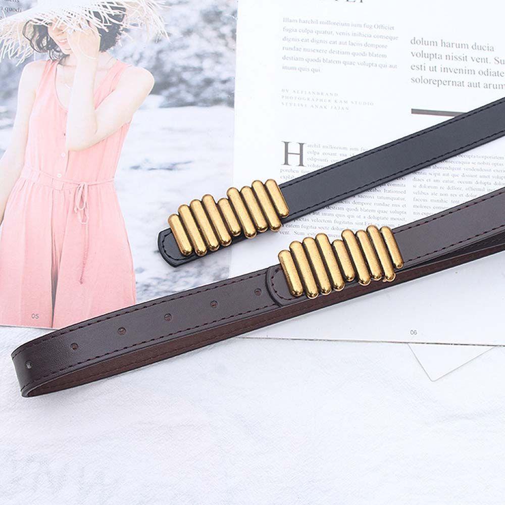 Thắt Lưng Da Pu Khóa Kim Loại Kiểu Vintage Thanh Lịch|Thắt Lưng Da Pu Khóa Kim Loại Nhiều Màu Sắc Thời Trang