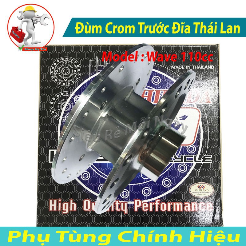 Đùm Mạ Crom Trước Đĩa Cho Dòng Xe Dưới 110cc Thái Lan Dream, Wave100