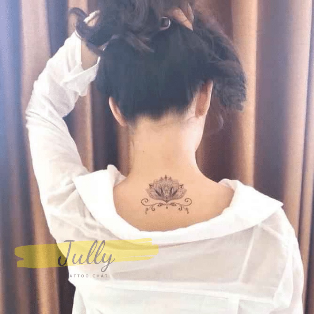 Hình xăm dán hoa sen mini, xăm tạm thời chống nước an toàn bền đẹp JULLY Tattoo chất