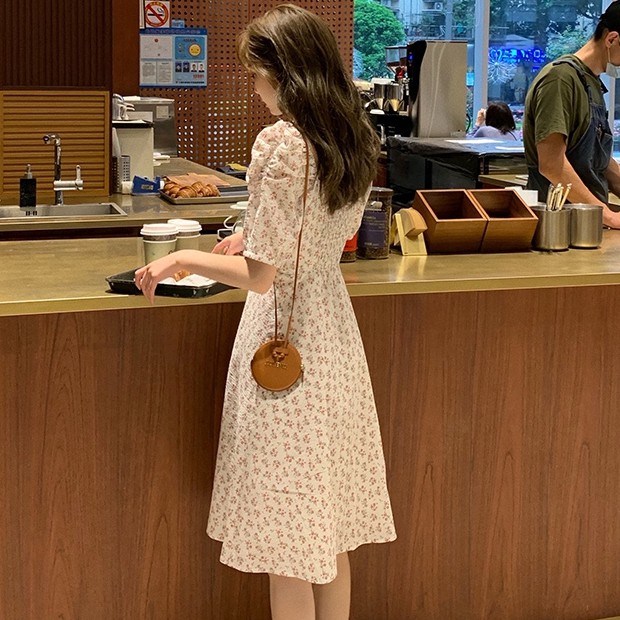 Đầm Midi Ngắn Tay In Hoa Xinh Xắn Kiểu Pháp Cho Nữ 2020 | BigBuy360 - bigbuy360.vn