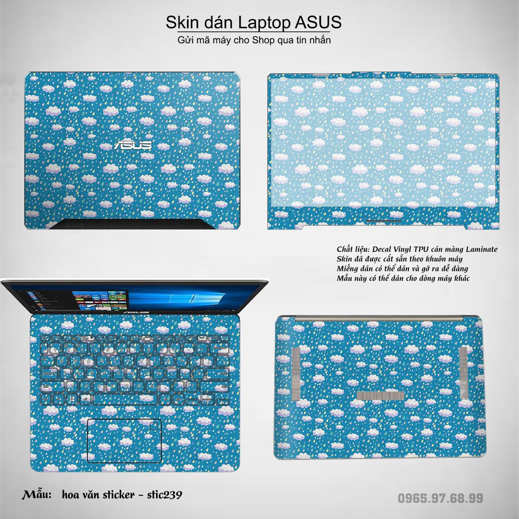 Skin dán Laptop Asus in hình Hoa văn sticker nhiều mẫu 39 (inbox mã máy cho Shop)