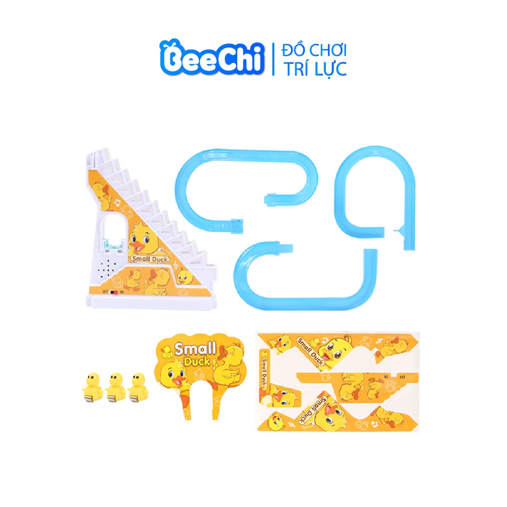 Đồ chơi trẻ em Vịt leo thang 3 tầng cao cấp BeeChi âm thanh vui nhộn + Đèn nháy đẹp mắt + Tặng Kèm Pin