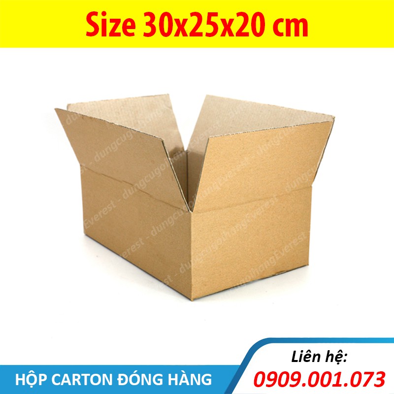 Combo 20 cái hộp giấy P87 size 30x25x20 cm, thùng carton gói hàng Everest