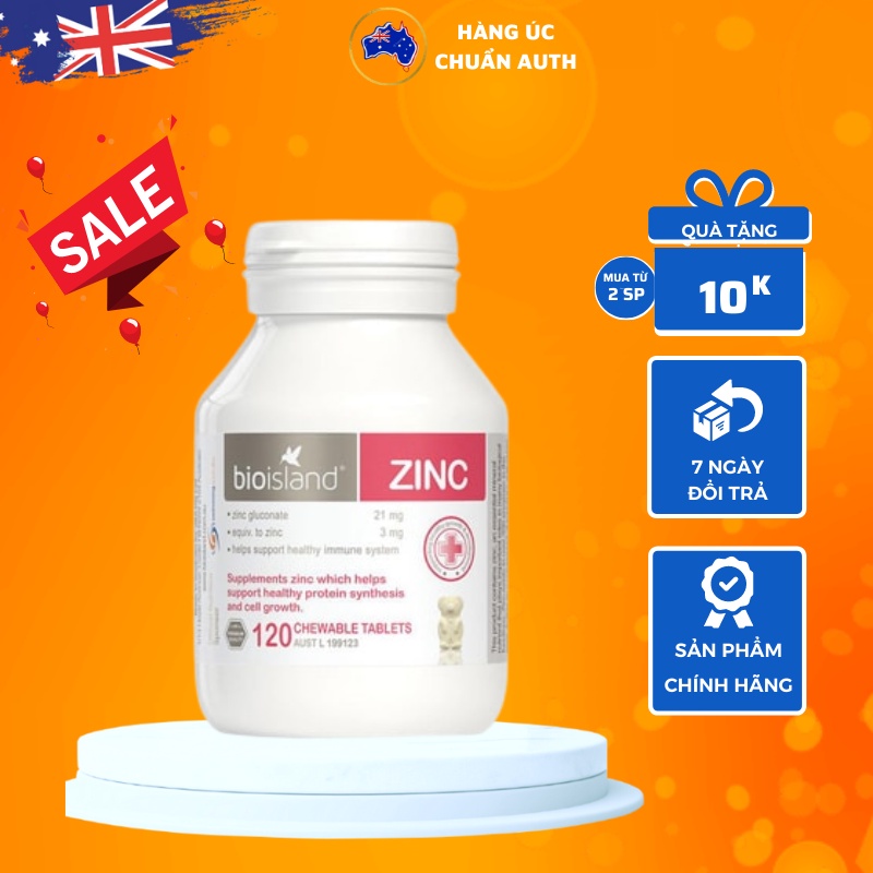  Viên Bổ sung Kẽm Bio Island Zinc 120 viên cho bé của Úc 