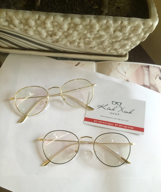 Kính Mắt tròn KOREA Kim loại tăm mảnh đuôi nhọn - MTHQ11