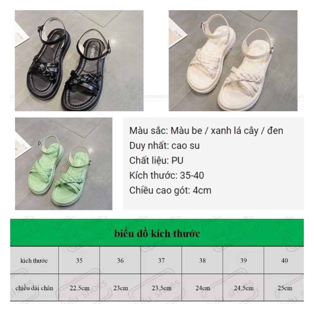 Xăng đan Đế Dày 4Cm Thời Trang Cho Nữ