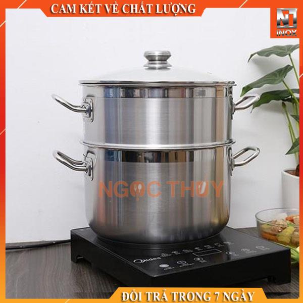 Bộ nồi xửng hấp inox 430 FiveStar Standard 3 đáy nắp kính