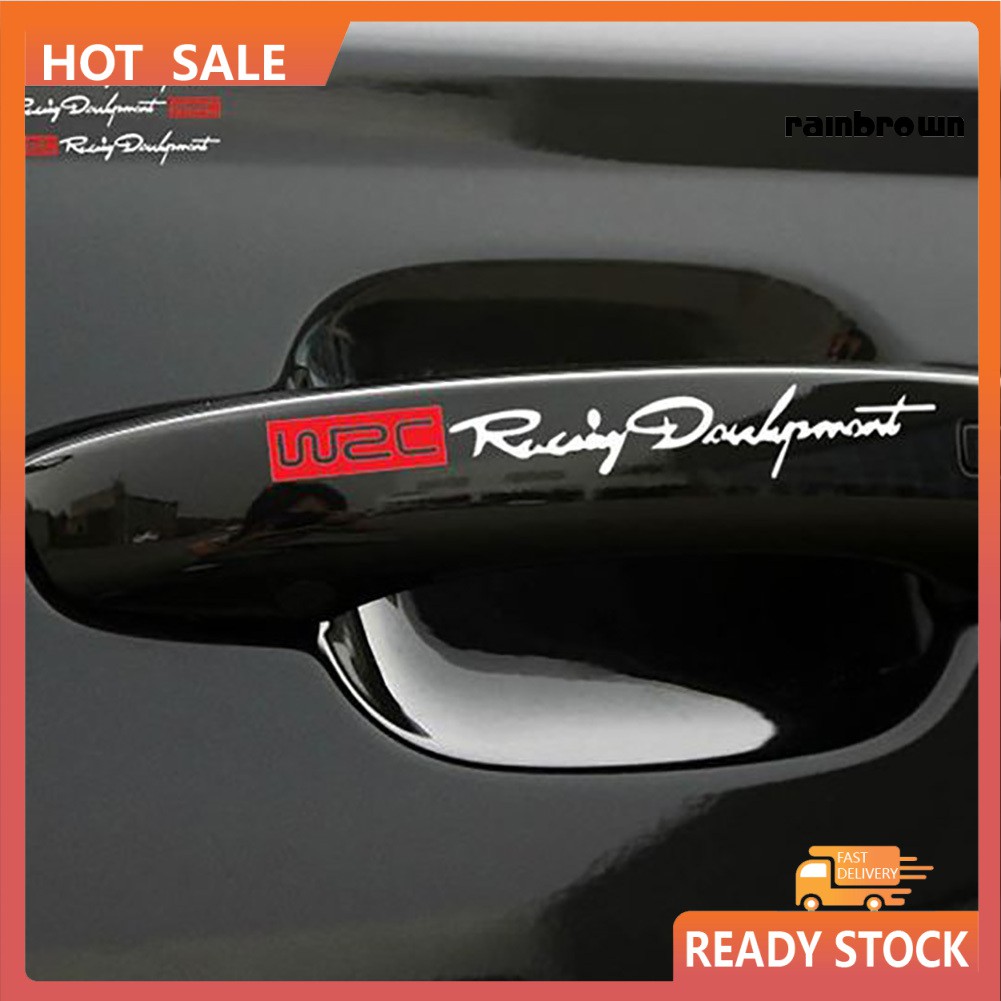 4 Miếng dán trang trí tay nắm cửa xe hơi Toyota Skoda Kia Laada Opel độc đáo