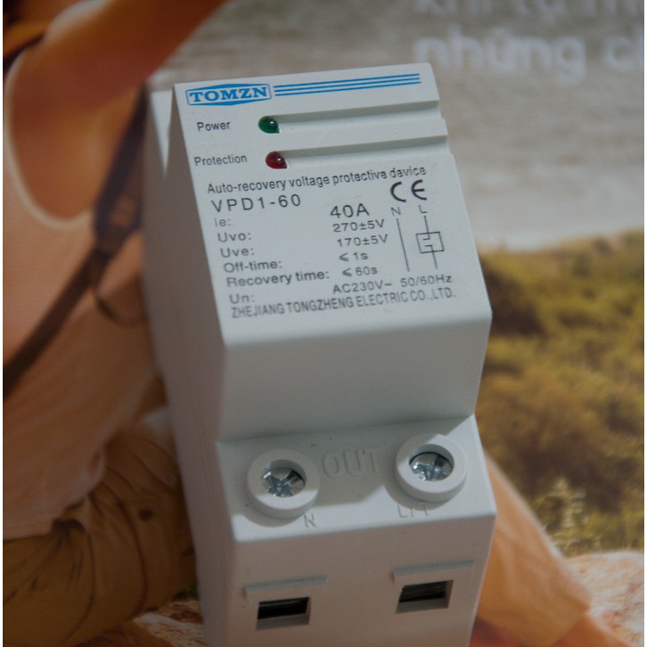 Bảo vệ mất trung tính 1 pha 40A TOMZN