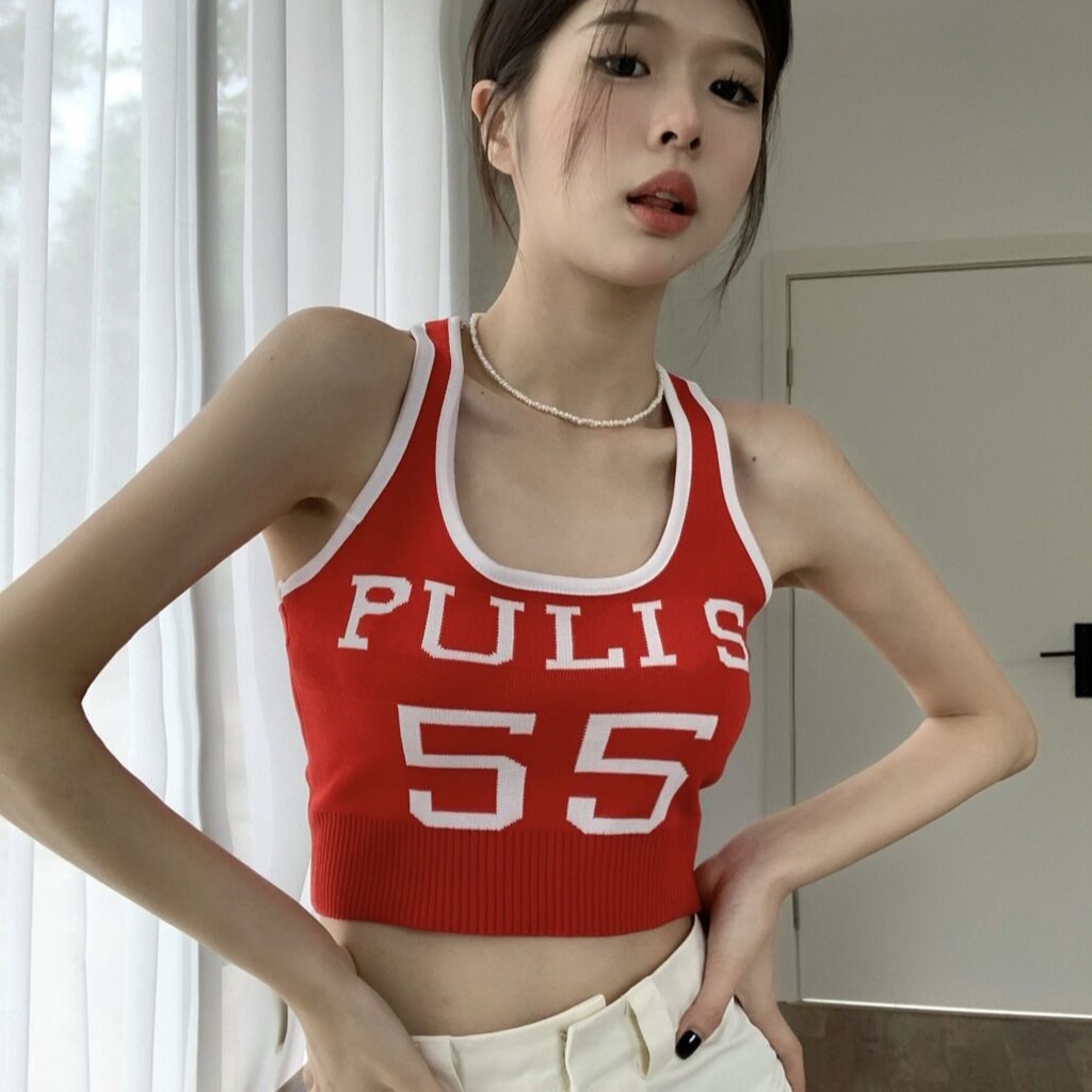 Áo Hai Dây Dệt Kim Dáng Ngắn Thời Trang Hè Cá Tính Cho Nữ