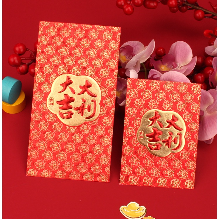 Bao lì xì năm mới may mắn 2022 màu đỏ in LOGO công ty