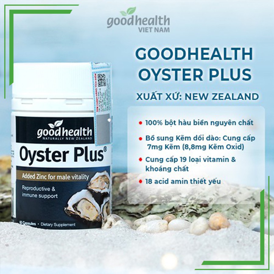 Tinh chất hàu Goodhealth Oyster Plus hộp 60 viên tăng cường sinh lực [Combo 2 hộp - Chính hãng]