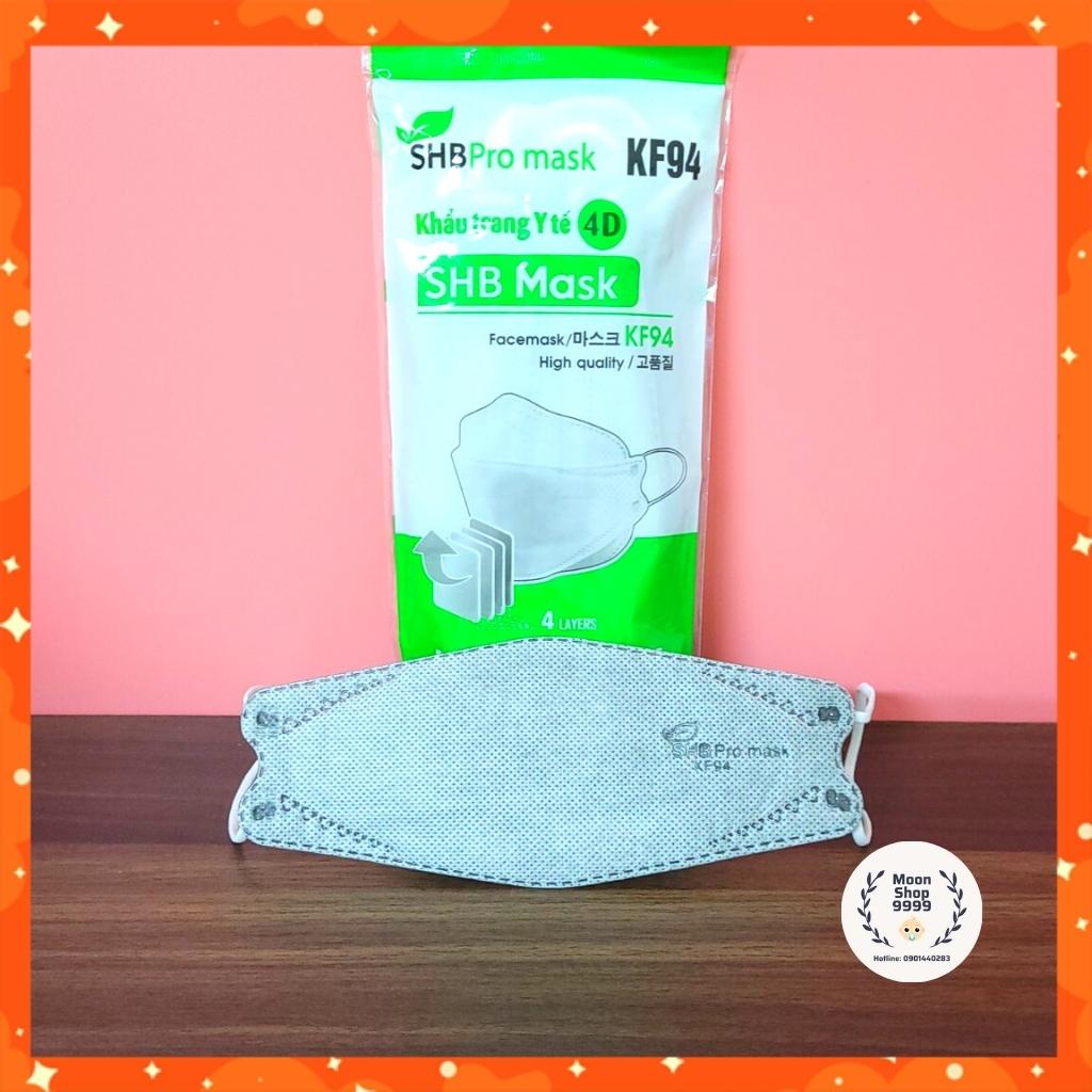Khẩu trang KF94 4D, khẩu trang y tế kháng khuẩn 4 lớp, chống nắng, lọc bụi mịn SHB pro mask - Hàng cao cấp, chính hãng