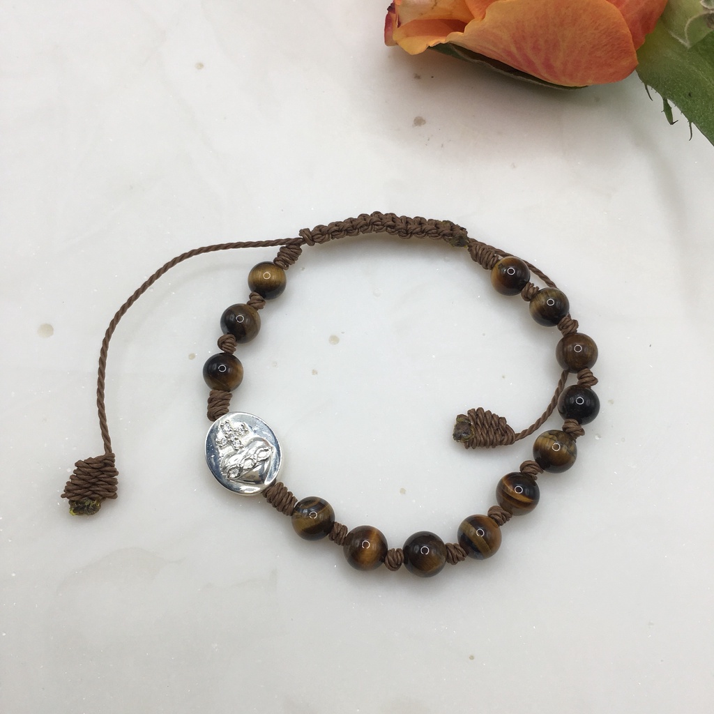 Chuỗi tràng hạt Công giáo vòng đeo tay hạt khói chuỗi Mân Côi Thánh Giá Chúa Bạc S925 Đức Mẹ sterling silver Holy Rosary