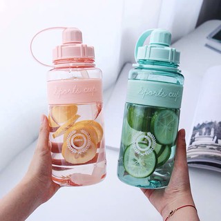 BÌNH ĐỰNG NƯỚC CUTE ❣️ BÌNH ĐỰNG NƯỚC BẰNG NHỰA 1000ML CÓ TẶNG KÈM ỐNG HÚT - BKOH