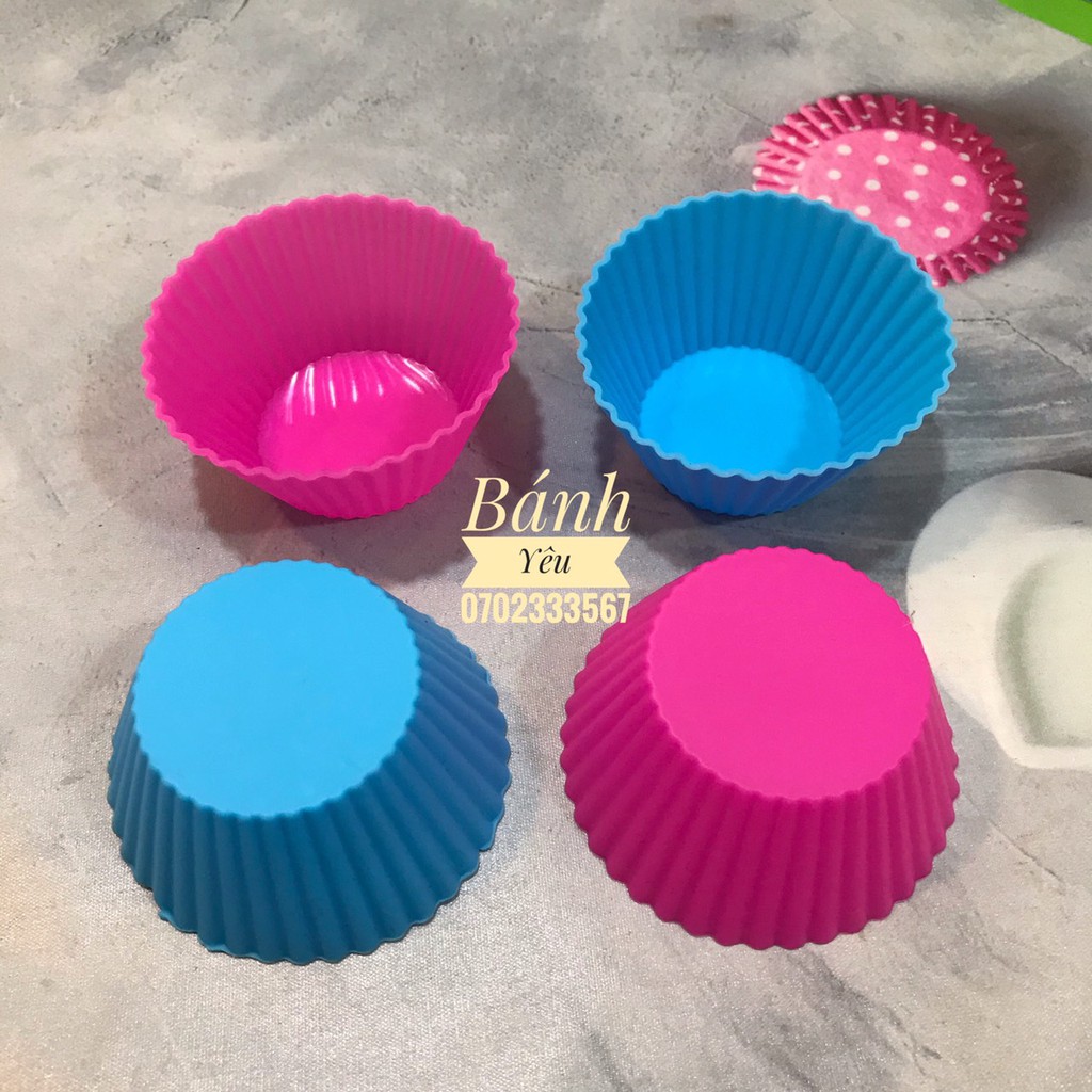 BỘ 12 Khuôn Silicon Cupcake Bông Lan Lớn