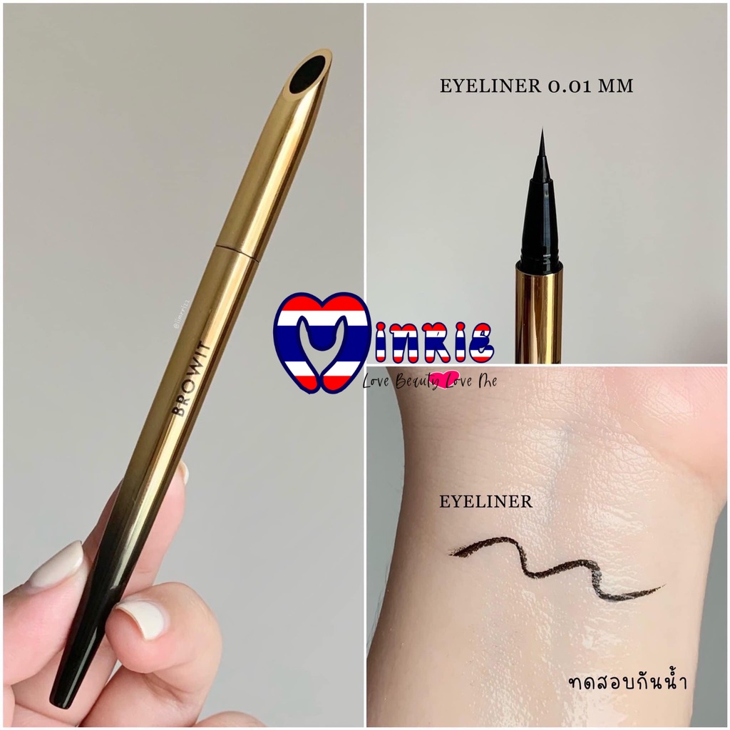 Bút kẻ mắt đầu siêu mảnh 0.01mm Browit Ultra Fine Eyeliner công thức chống thấm nước và lâu trôi cho mí dầu - Thái Lan