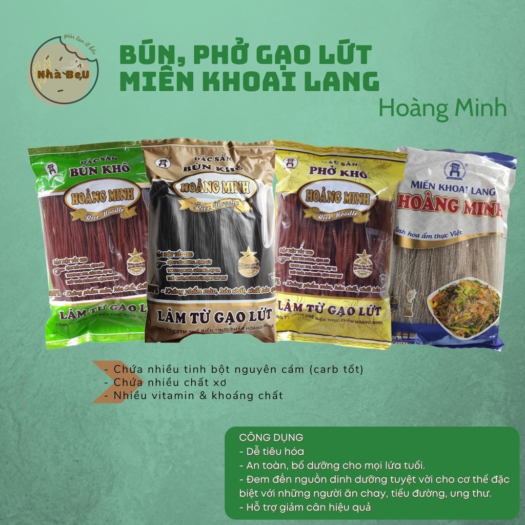 Bún gạo lứt đen/ đỏ ăn kiêng - Phở gạo lứt - Miến khoai lang - eat clean, thực dưỡng, không đường - Hoàng Minh