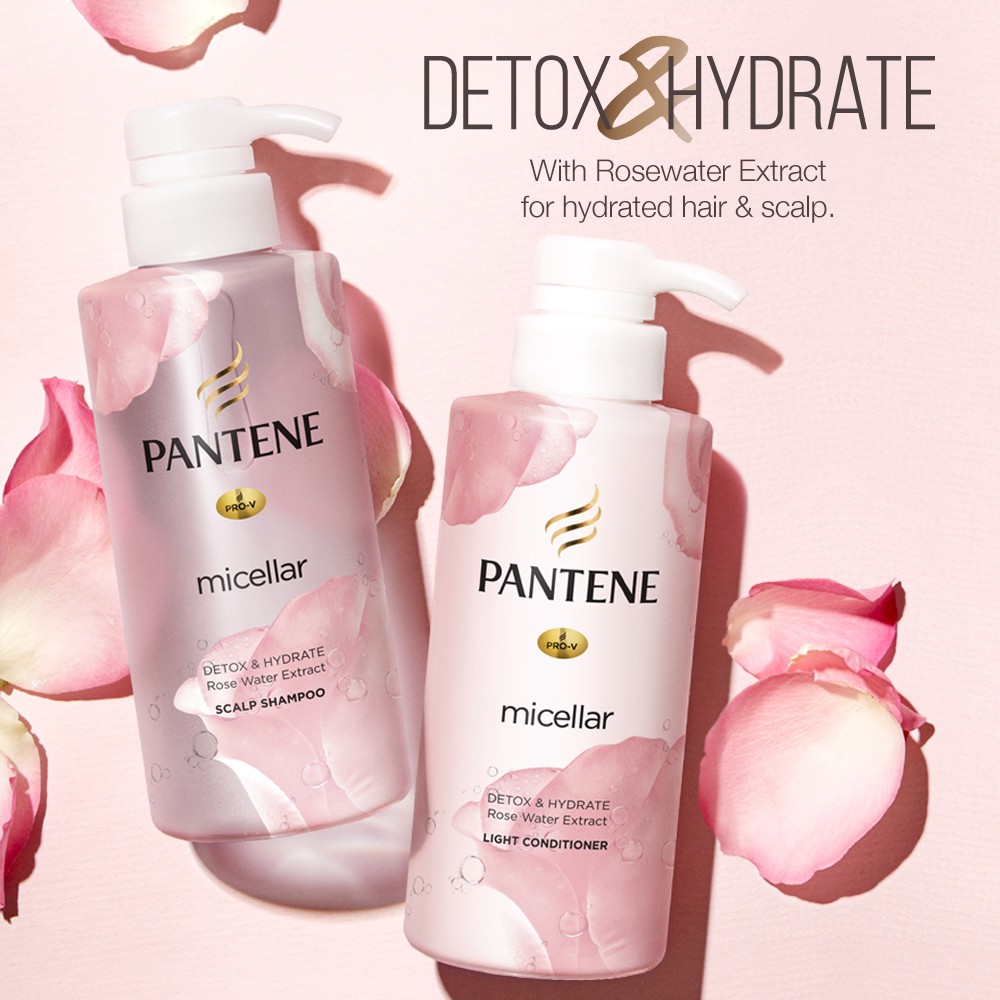 Dầu Gội Pantene Micellar Hương Hoa Hồng 530ml