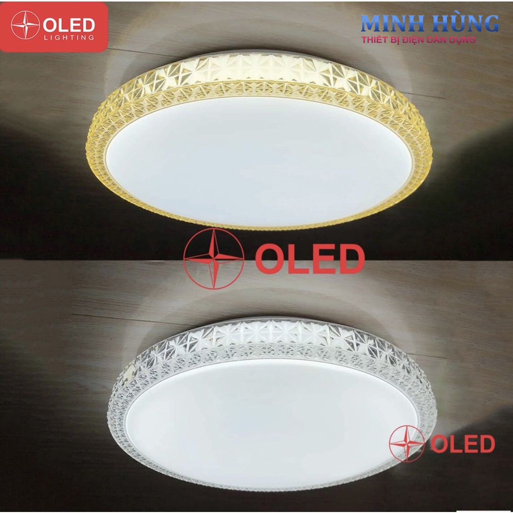 Đèn LED ốp trần viền kim cương OLED 3 màu - Minh Hùng