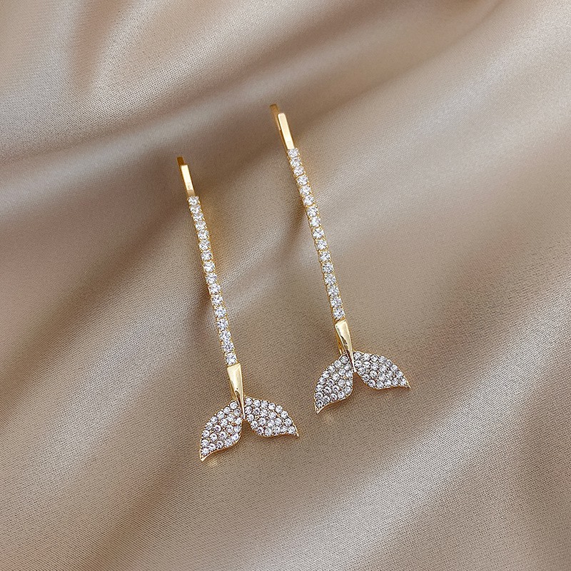 Kẹp tóc kiểu đuôi cá đính đá phong cách Hàn Quốc thời trang dành cho nữ