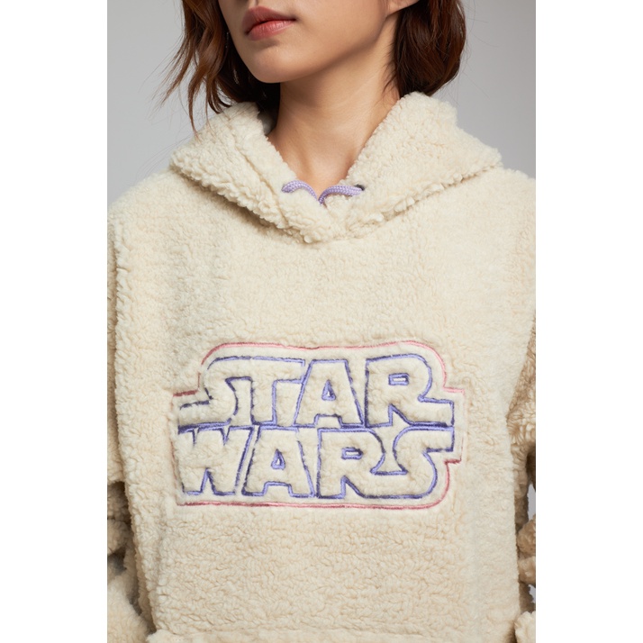 Áo Hoodie Nỉ Mũ Nữ BOO Vải Lông Cùn Dáng Rộng Đính Patch Logo Starwars | BigBuy360 - bigbuy360.vn