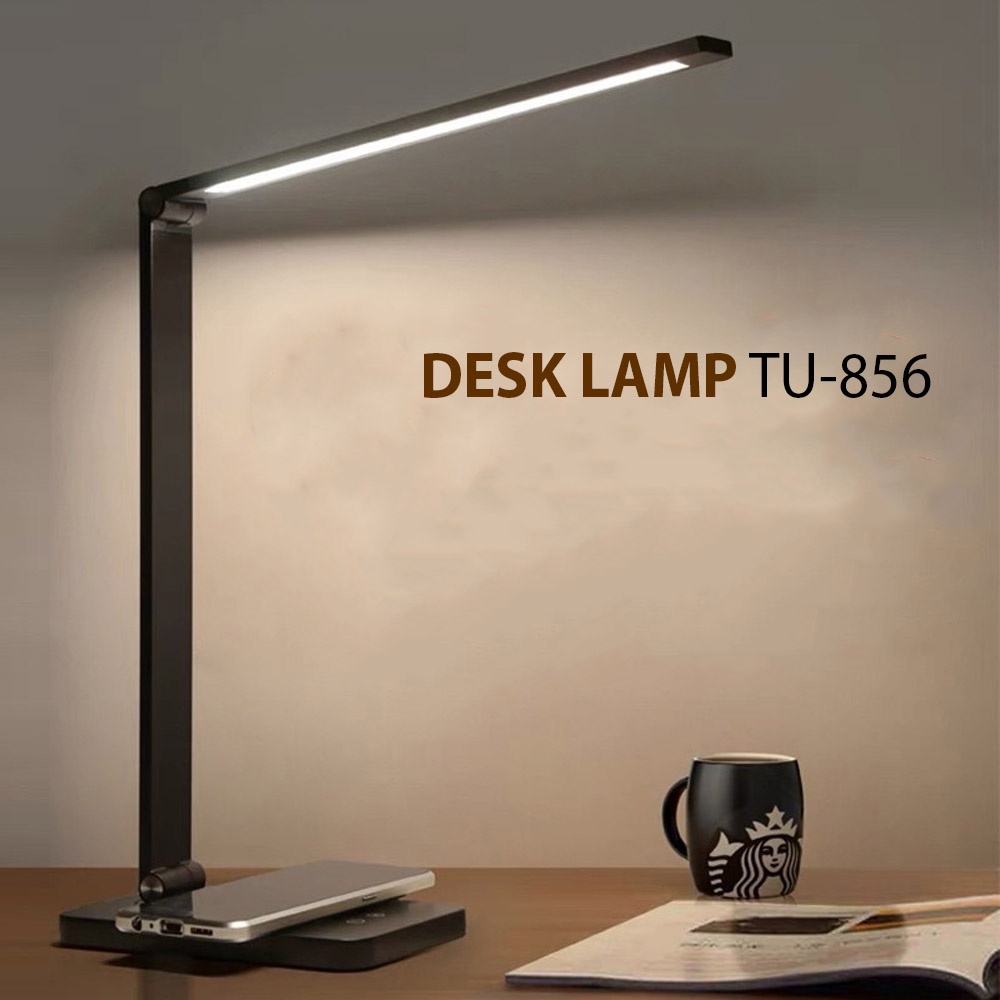 Đèn học Led chống cận Desk Lamp MT-856, Chức năng sạc không dây, 5 chế độ sáng, Cổng USB ouput 5V1A