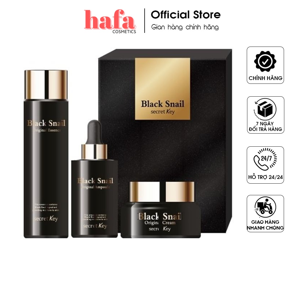 Set Dưỡng Ẩm, Phục Hồi Da, Chống Lão Hoá Từ Ốc Sen Đen Secret Key Black Snail Original Set