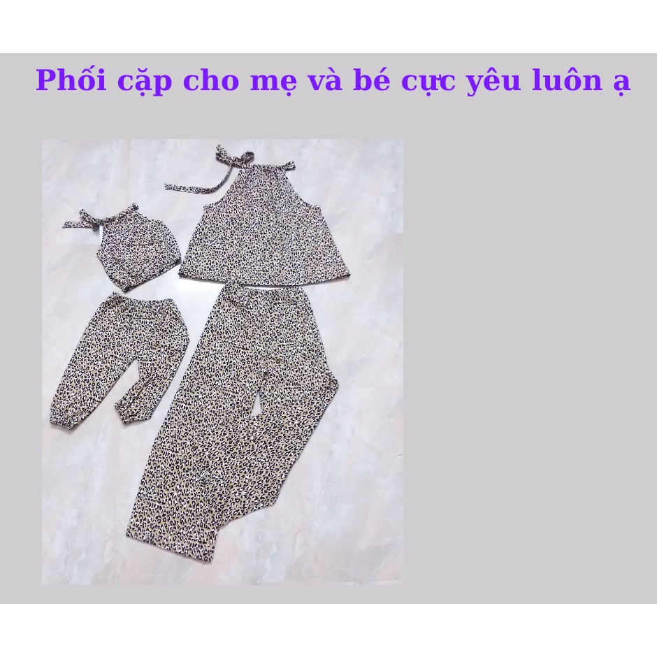 Bộ yếm da beo cho bé chất lụa xinh mịn thoáng mát