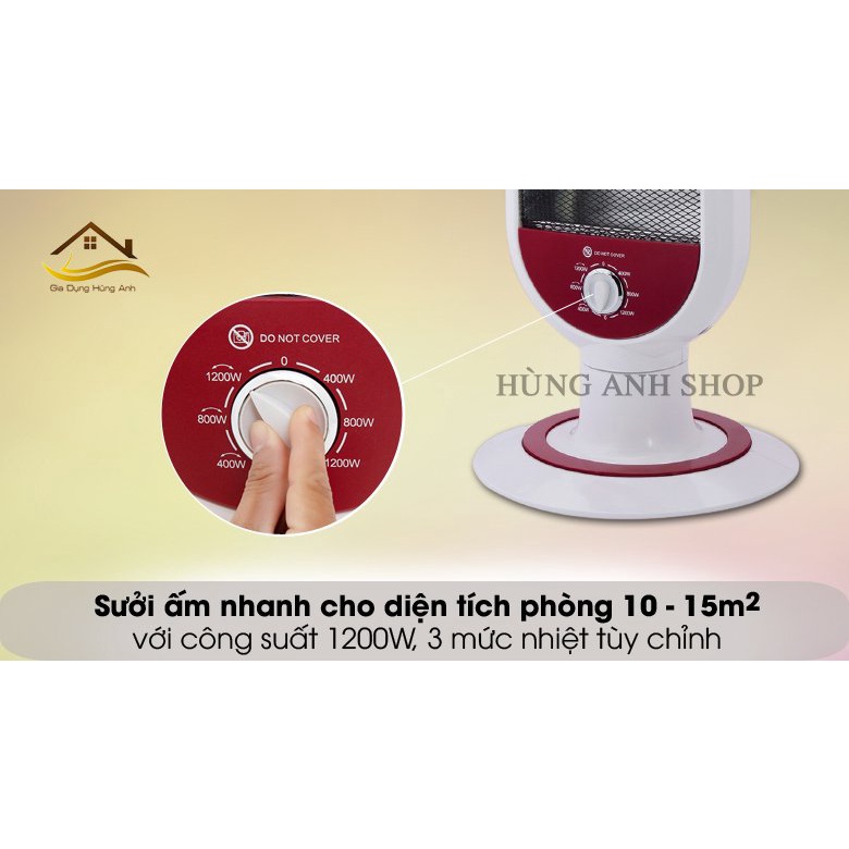 Máy sưởi ấm Hồng Ngoại Takin 3 Bóng, Thiết kế chắc chắn, Làm Nóng Nhanh, Tính Năng tự ngắt khi đổ, BH 12 Tháng