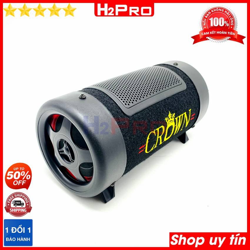 Loa bluetooth Crown 4 2021 H2PRO bass 10-100W đa năng USB-Thẻ nhớ-radio (1 loa), loa gầm ô tô cao cấp điện 220V-110V-12V