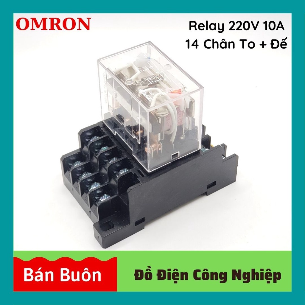 Relay omron 220v 14 chân, rơ le trung gian 24v