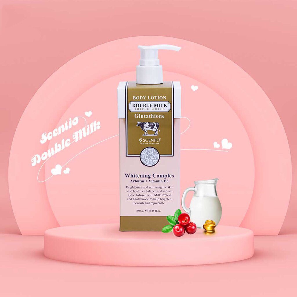 Sữa Tắm/ Dưỡng thể Trắng Da Scentio Double Milk Triple White Bath Cream