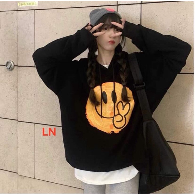 Áo hoodie mặt cười vàng TH6